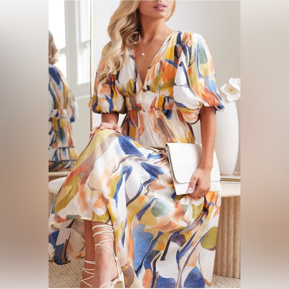 Midi dress. Boho floral